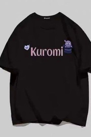 Flood Of Style Siyah Anime Harajuku Kuromi - Postcard Photos T-shirt Rbts4102688