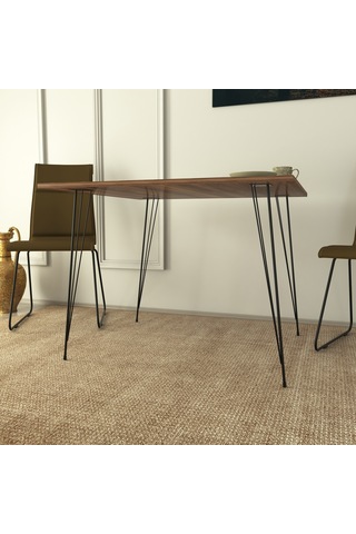 Pasific Home Sandalf Metal Ayaklı Mutfak Masası Kare 90x90 Ceviz