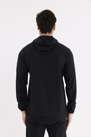 Rowinger Boncuk İşleme Detaylı Rahat Kalıp Şehir Stili Kapüşonlu Sweatshirt Black