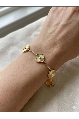 14 Ayar Altın 5'li Gold Yonca Bileklik 1223