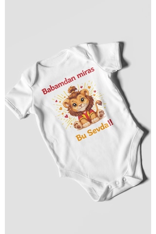 Morivokids Babadan Miras Bu Sevda Kısa Kollu Bebek Body Beyaz