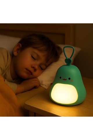 Avokado Tasarımlı Gece Lambası 3 Kademeli Işık Ayarı, Rgb Atmosfer Modu, Usb Şarjlı, Taşınabilir Silikon B Çok Renkli