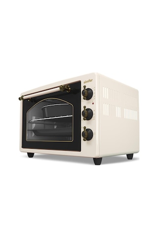 Simfer 3495 Retro Bej 34 LT Statik Mini / Midi Fırın - 4 Fonksiyon, Programlanabilir Pişirme & Isı Kontrol