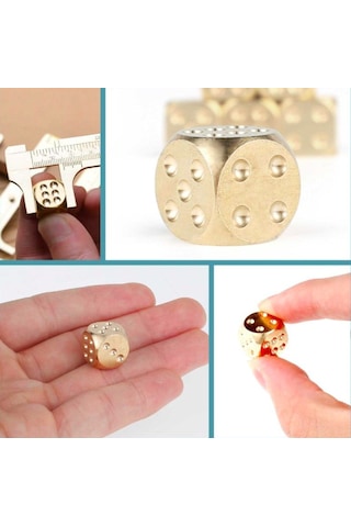 Omeniv 1 Adet Som Pirinç Ağır Zar Tavla Barbut Zarı 1.5cm