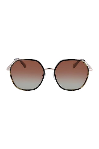 Longchamp Lo 163s 749 58 Kadın Metal Geometrik Güneş Gözlüğü