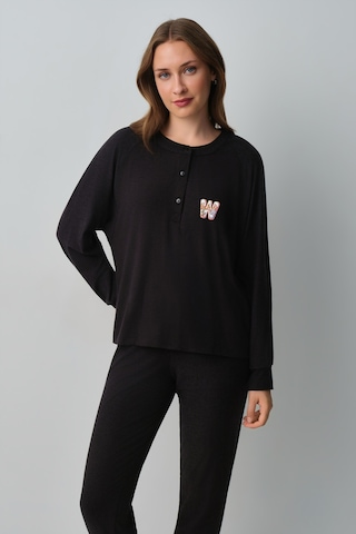 Suwen Ginger Pijama Takımı Wsh10510172897 Antrasit Melanj