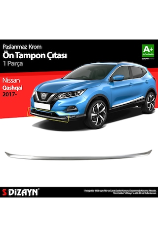 S-Dizayn  Nissan Qashqai Krom Ön Tampon Çıtası 2017-2021