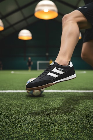 Enoch Classic-court Düz Taban Futsal Halı Saha Ayakkabısı Siyah Beyaz