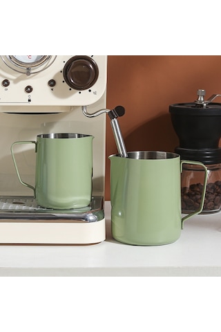 Dianziye 304 Paslanmaz Çelik Renkli Akrilik Uçlu Kahve Latte Çubuk, Ev Ve Café İçin Süt Köpükü Ve Latte Artı 350ml Mor Degrade Diğer