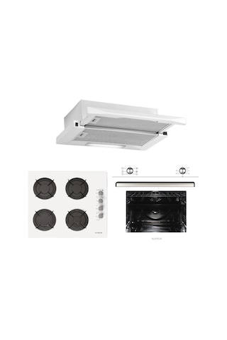 Alveus Cloud 604 MFA 604 - GLS 640 - F4 ECR Beyaz Ankastre Set