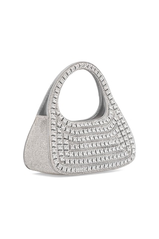 Guja 25yg586 Kadın Taşlı Abiye Çanta Gümüş Gümüş