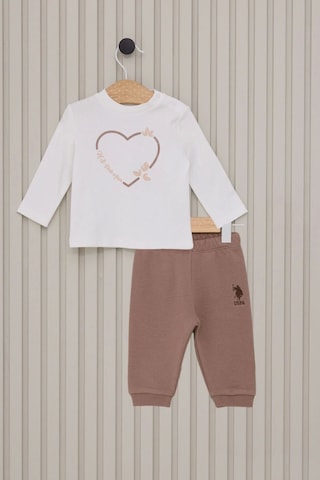 U.S. Polo Assn. Kız Bebek 3lu Takım - Vizon Vizon