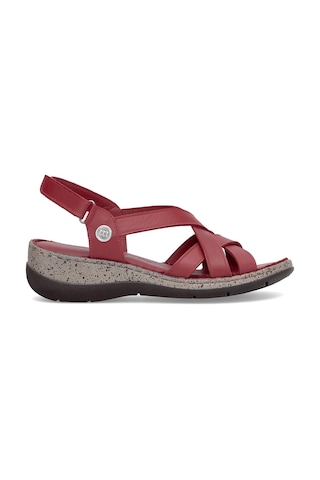 Mammamia D25ys-2865 Kadın Hakiki Deri Düz Sandalet Kırmızı Kırmızı