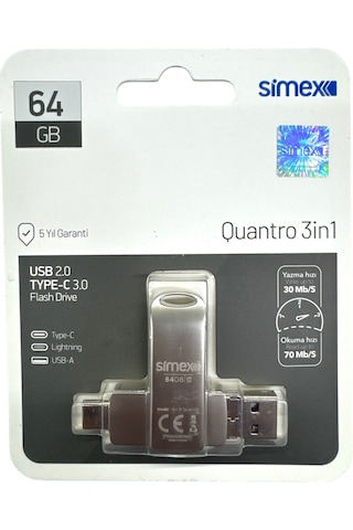 Samsung Uyumlu Type C Flash Bellek 64 Gb Otg Usb Disk Pc