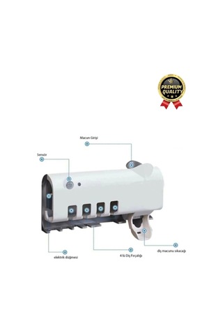 Akıllı Güneş Enerjili Usb Şarjlı Diş Macunu Sıkacağı 4 Diş Fırçası Uv Işık Sterilizatörü Temizleyici Çok Renkli