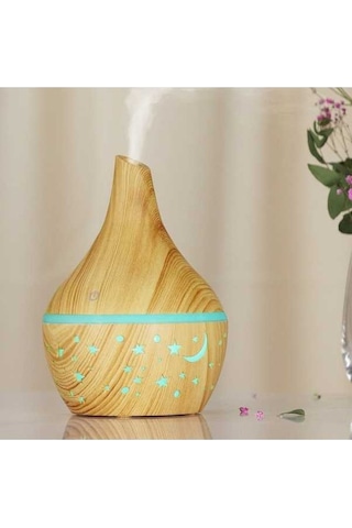 Moly 7 Renkli Led Aromaterapi Dağıtıcı, 300ml, Usb Şarjlı, Yumuşak Ahşap Desenli, Düşük Gürültülü