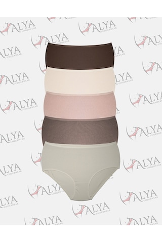 Alya Underwear Kadın Büyük Beden Külot Battal Full Brief, Yüksek Bel 5xl, 6xl, 7xl 5 Farklı Renk 1 Pakette Multicolor-p20