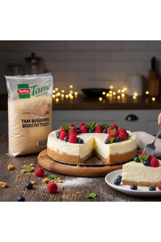 Torku Tam Buğday Bisküvi Tozu 1 Kg Pasta, Cheesecake Ve Tatlı Tabanı İçin Öğütülmüş Bisküvi