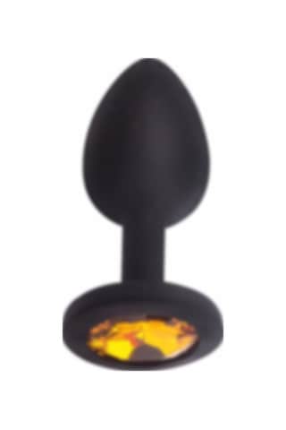 Erofoni Yeni Nesil Siyah Medikal Silikon 9 Cm Taşlı Anal Tıkaç Gevşetici Alıştırıcı Plug