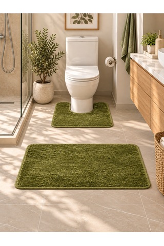 Sera Banyo Halısı 2'li Yeşil 70 45cm 45 45cm-7915