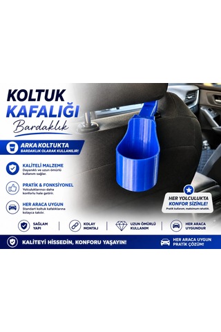 Araç Koltuk Arkası Bardaklık , Araç Mavi Şişe Ve Bardak Tutucu , Kafalık Universal Oto Bardaklık