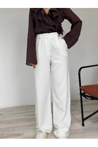 Keymoda Kadın Pantolon Ekru Rengi Ekru