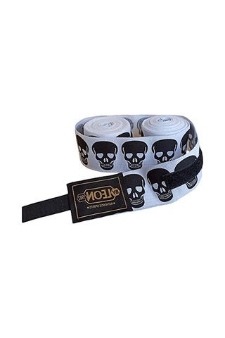 Leon Big Skulls Kuru Kafa 5 Metre Boks Bandajı Beyaz - Gri