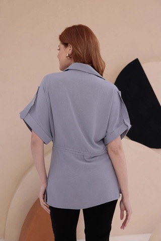 Bbbutikbasic Yarasa Apoletli Spz Model Gömlek Hkn34 gri