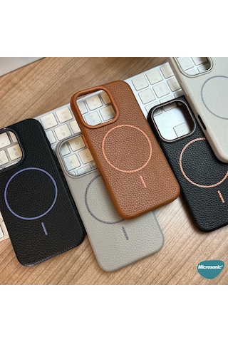 Microsonic Samsung Galaxy Uyumlu S24 Kılıf Magleather Pro Gri -