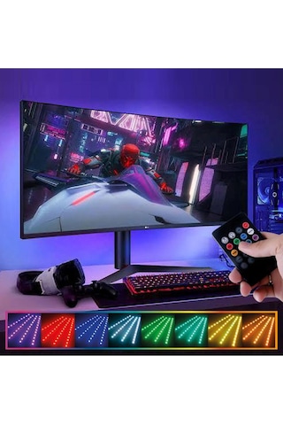 8875 Sese Duyarlı Led Ambiyans Tv Arkası & Dekoratif Aydınlatma / Usb Tak Çalıştır / Uzaktan Kumanda Diğer
