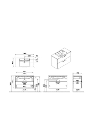 VitrA Root Flat 100 Cm Beyaz Çekmeceli Banyo Dolabı Alt Modül Lav Çok Renkli