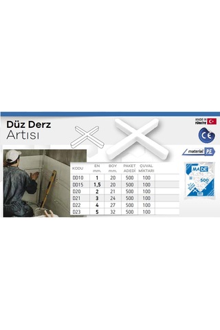 Made Düz Derz Artısı 3 Mm. - 500 Adet