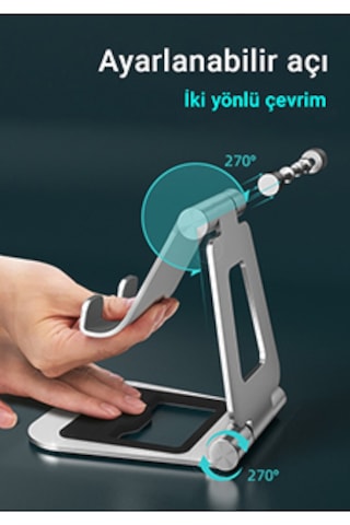 Mühlen T5 Ayarlanabilir Ergonomik Telefon Tablet Tutacağı Askısı Standı Füme Renk