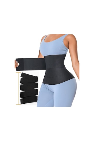 Sh Mağazacılık 4M Waist Trainer Şekillendirici Sarma Bel Korsesi Siyah