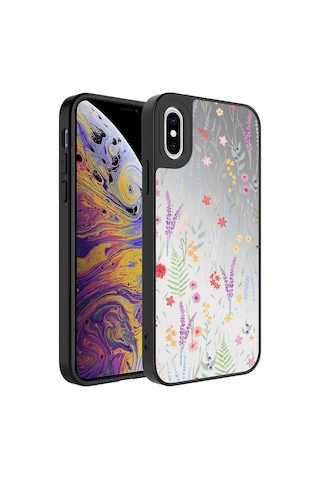 Apple Uyumlu iPhone Xs 5.8 Kılıf Aynalı Desenli Kamera Korumalı Parlak Zore Mirror Kapak