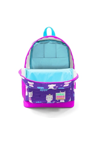 Coral High Kız Çocuk İlkokul Okul Çantası Seti Pembe Mor Kedi