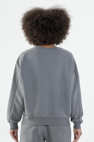 Maraton Sportswear Oversize Kadın Kapşonlu Uzun Kol Basic Açık Antrasit Sweatshirt 22953-açık Antrasit
