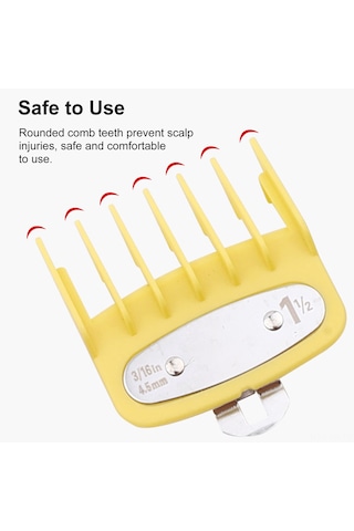 Vkemall 8 Renkli Farklı Uzunluklu Saç Kesim Rehberi Taramaları Seti - Saç Makinesi Aksesuarı 1.5mm-19mm