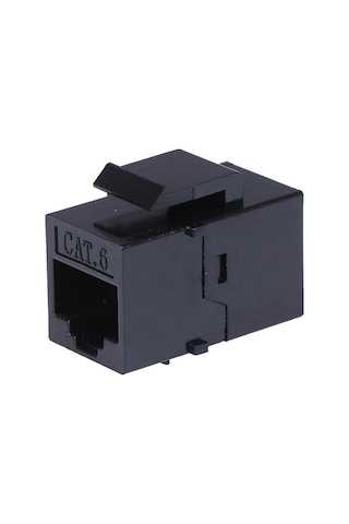 Ayt Powermaster Pm-25454 Rj45 Cat6 Dişi Dişi 8p-8c Ara Kaplin Coupler Adaptör Siyah İnternet Kablosu Birleştirici Ek
