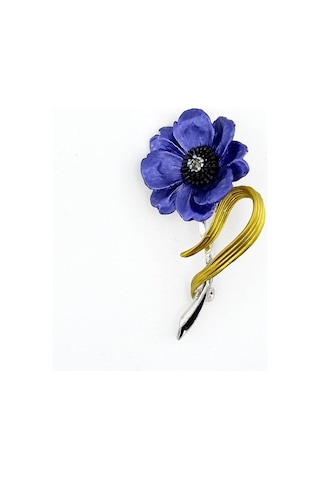 Solfera Mor Gelincik Çiçek Kır Çiçeği Metal Rozet Yaka İğnesi Broş Rz162