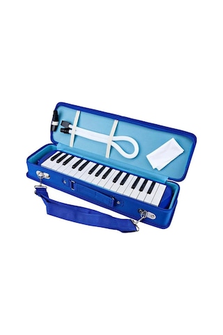 Mavi Melodika 32 Tuş Bez Çantalı Yedek Hortumlu 1 Adet Ticon 32 Tuşlu Melodika Çantalı