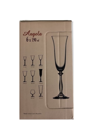Bohemia Cristal Angela 6 Parça Şampanya Kadehi Seti 190 ML