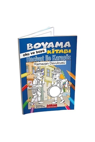 Hacivat ile Karagöz Ramazan Davucusu - Boyama Kitabı Oku ve Boya- Bordo Ressam