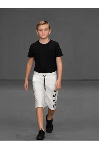 Erkek Çocuk Pamuklu Şort-15957 Beyaz