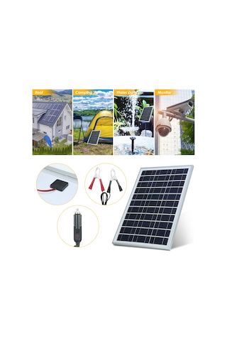 Hfambition 60w Monokristal Güneş Paneli Seti: Ip65 Su Geçirmez, Dc18v Çıkış, Krokodil Klipsi + Araç Şarj Cihazı, Taşınabilir Çerçeveli