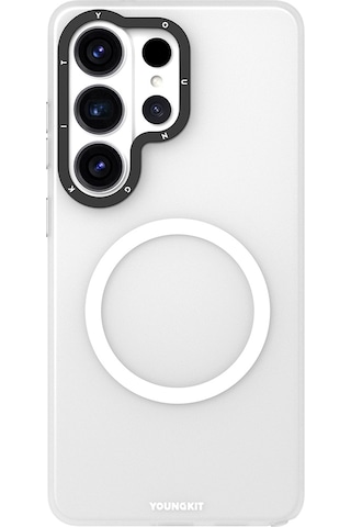 Galaxy S26 Ultra Uyumlu Kılıf M-safe Şarj Özellikli Youngkit Hidden Sand Serisi Kapak Beyaz Beyaz