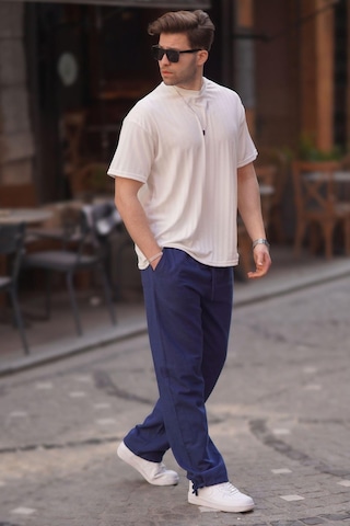 Madmext Paça Detaylı Rahat Kesim Erkek Lacivert Pantolon 6532-lacivert Lacivert