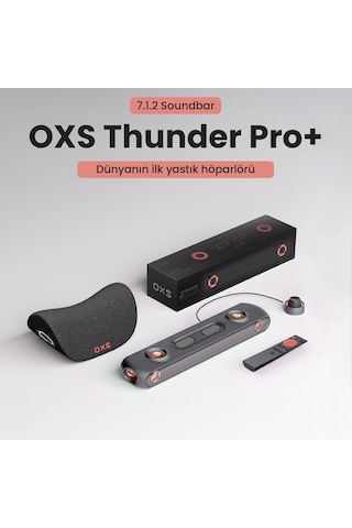 Oxs Thunder Pro+ Gaming Soundbar, Kablosuz Yastık Hoparlör, 7.1.2 Dolby Atmos HDMI eARC, 3D Ses, 180W