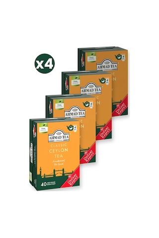 Ahmad Tea Klasik Ceylon Tea Demlik Poşet Çay 40x2 G 4'li Ekonomik Paket Toplam 160 Demlik Poşet