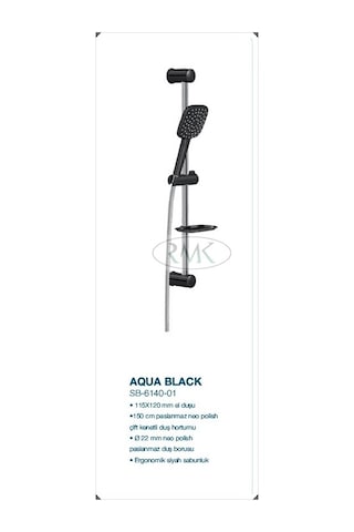 Sukar Sürgülü Duş Seti Siyah Aqua Black Siyah